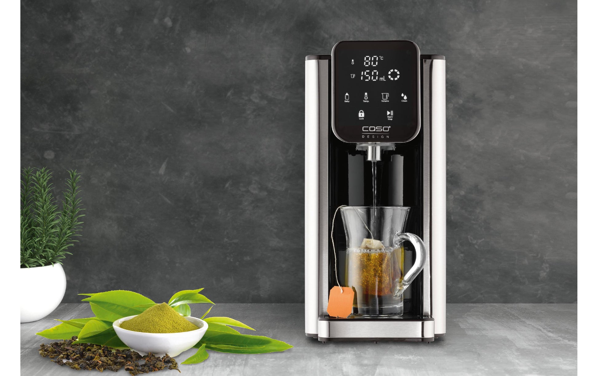 Caso Heisswasserspender – 2,7 l, bis 100 °C, Digitaldisplay, Edelstahl, HW660 731.1859.00