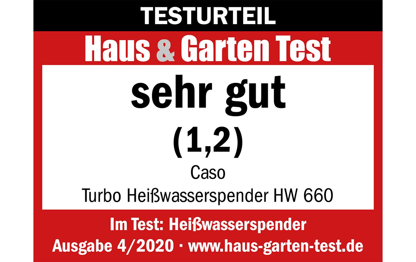 Caso Heisswasserspender – 2,7 l, bis 100 °C, Digitaldisplay, Edelstahl, HW660 731.1859.00