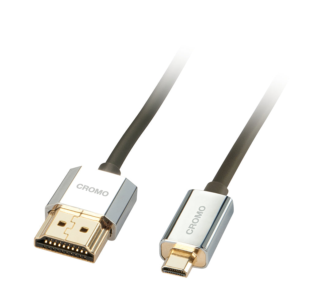 Lindy HDMI-Kabel, HDMI / Micro HDMI, Schwarz, CROMO