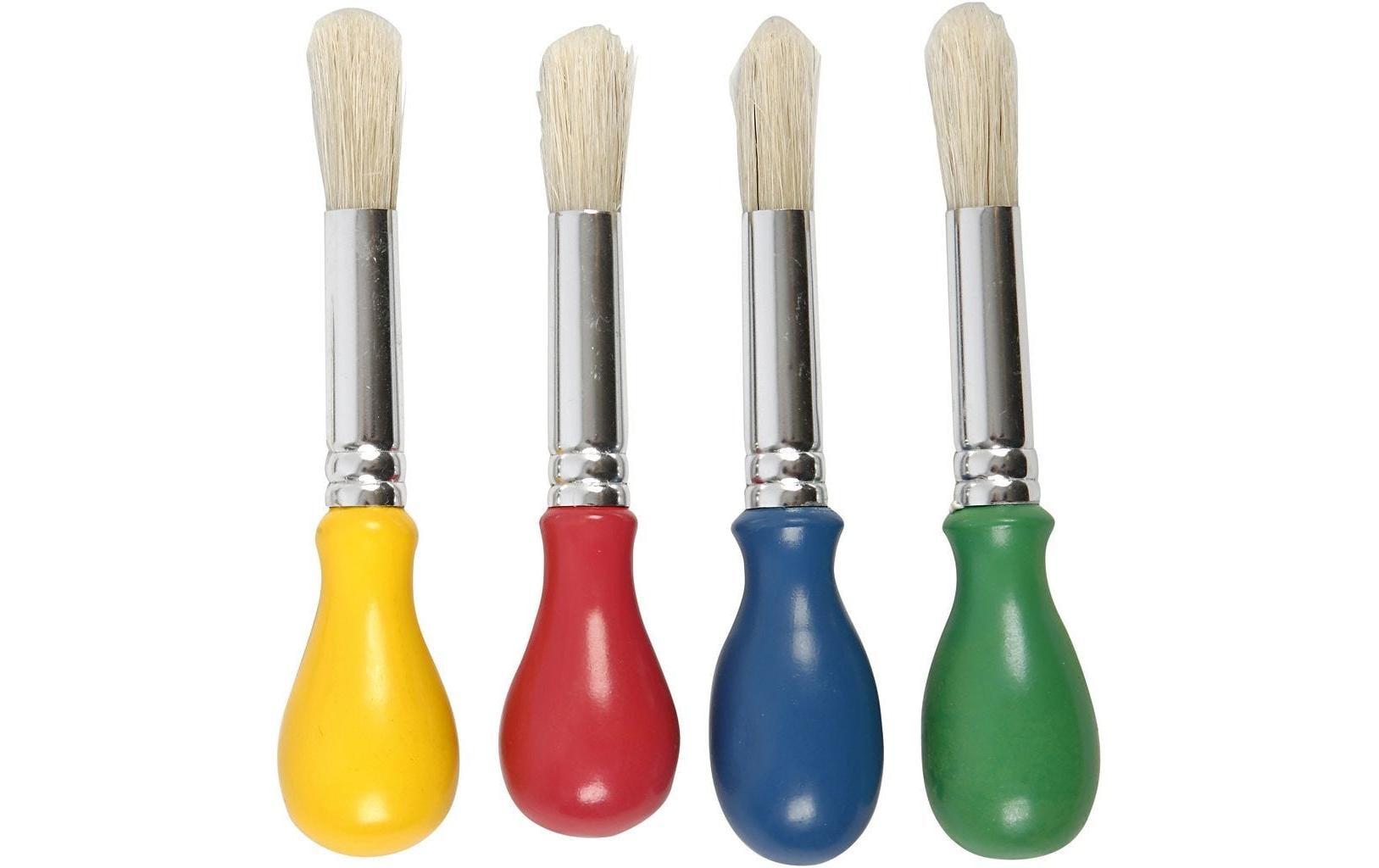Creativ Company Pinsel-Set – Sortiert, Schweineborsten/Holz, 4 Farben, 4er-Set