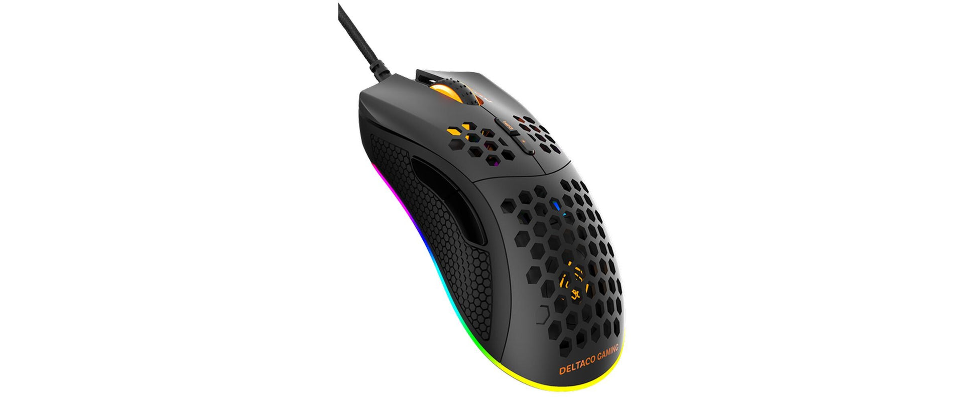 Deltaco Gaming DM210 RGB – Gaming-Maus – Kabelgebunden (USB-A), 6400 DPI, Rechtshänder, Schwarz