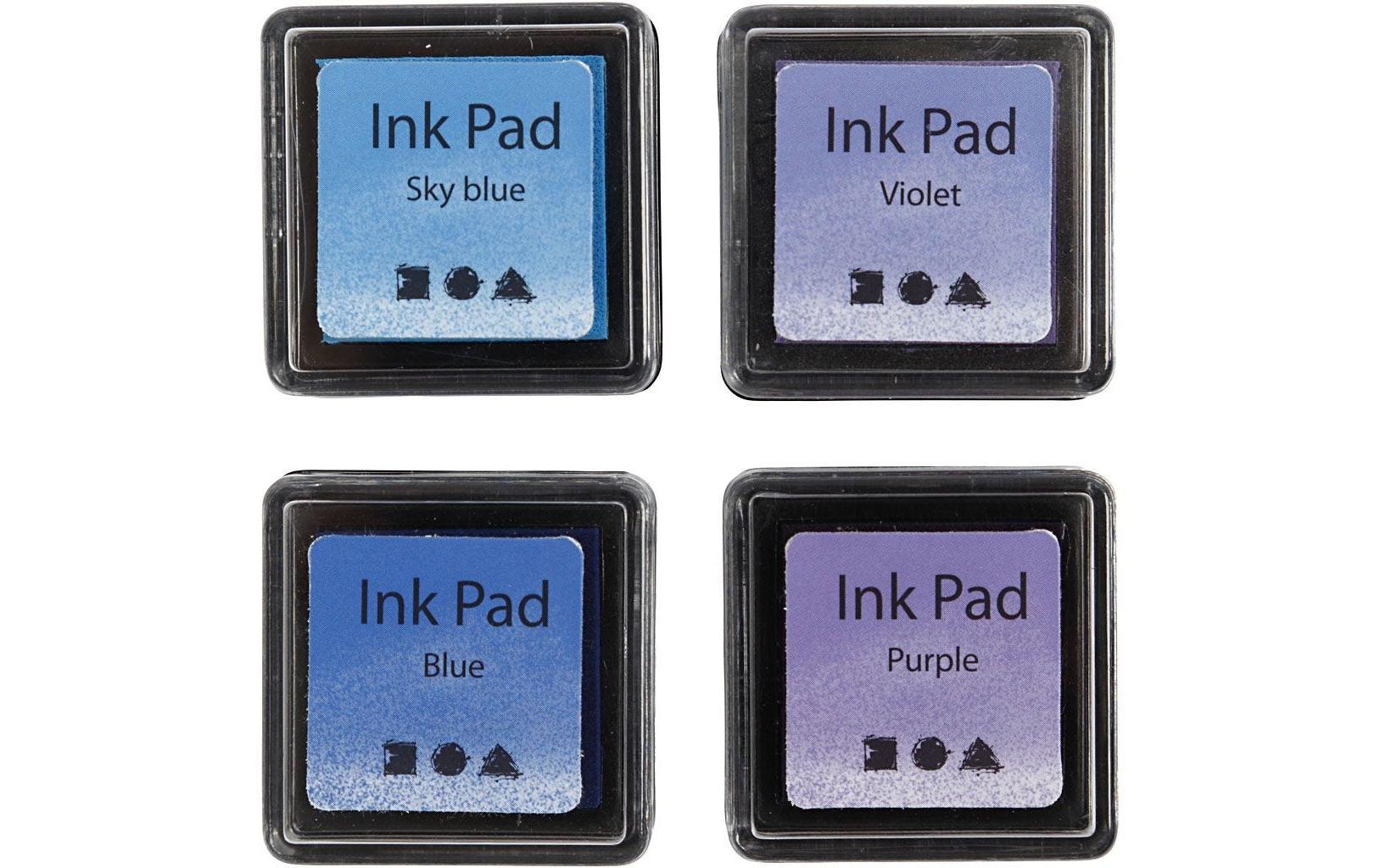 Creativ Company Stempelkissen – 35 × 35 × 20 mm – Violett – 4 Stück – für Textilien