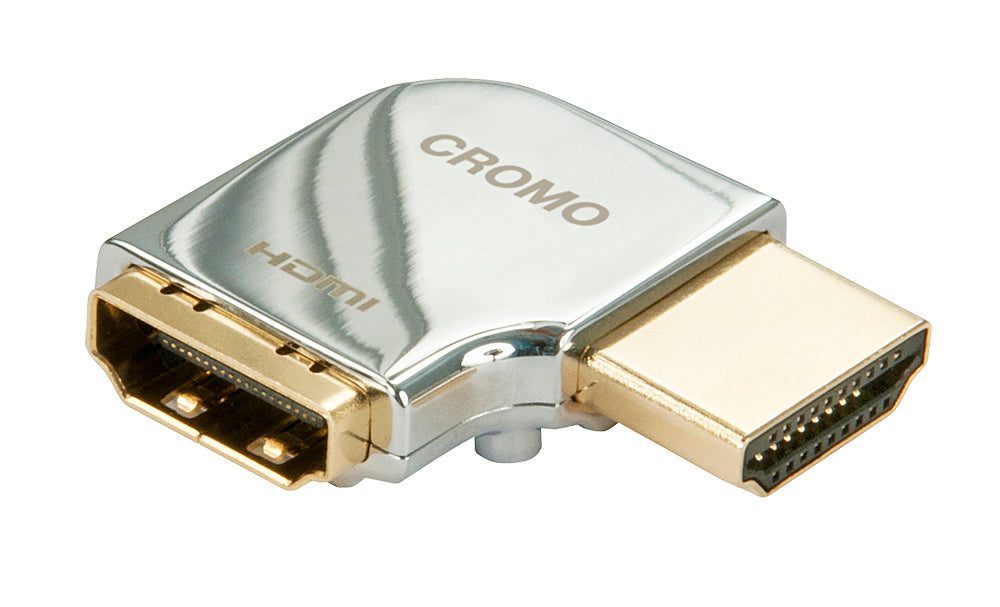 Lindy HDMI (Stecker) auf HDMI (Buchse) Adapter, rechts abgewinkelt 90°, CROMO