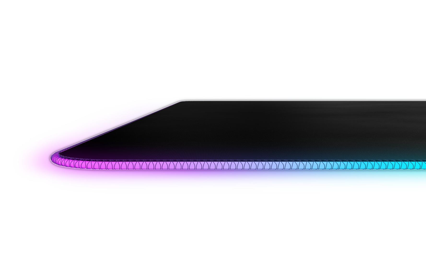SteelSeries QcK Prism Cloth XL Gaming-Mauspad – RGB, gestickte Kanten, Anti-Rutsch-Basis, waschbar, schwarz