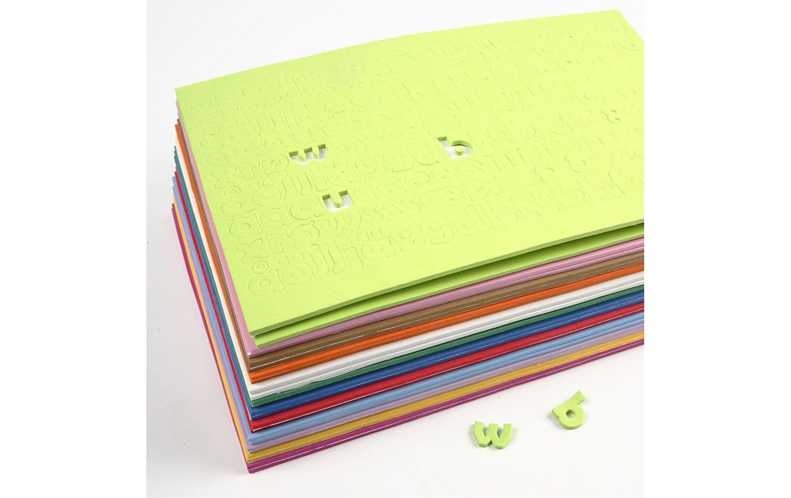 Creativ Company Moosgummi-Buchstaben & Zahlen, selbstklebend, mehrfarbig, Höhe 20 mm, Dicke 3 mm, 24 Stk.