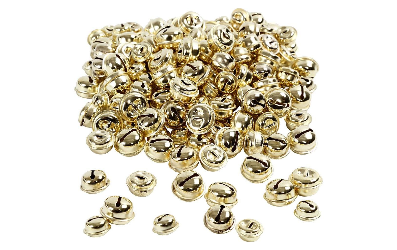 Creativ Company Glöckchen, Ø 13 mm, Metall, Gold, 220 Stk