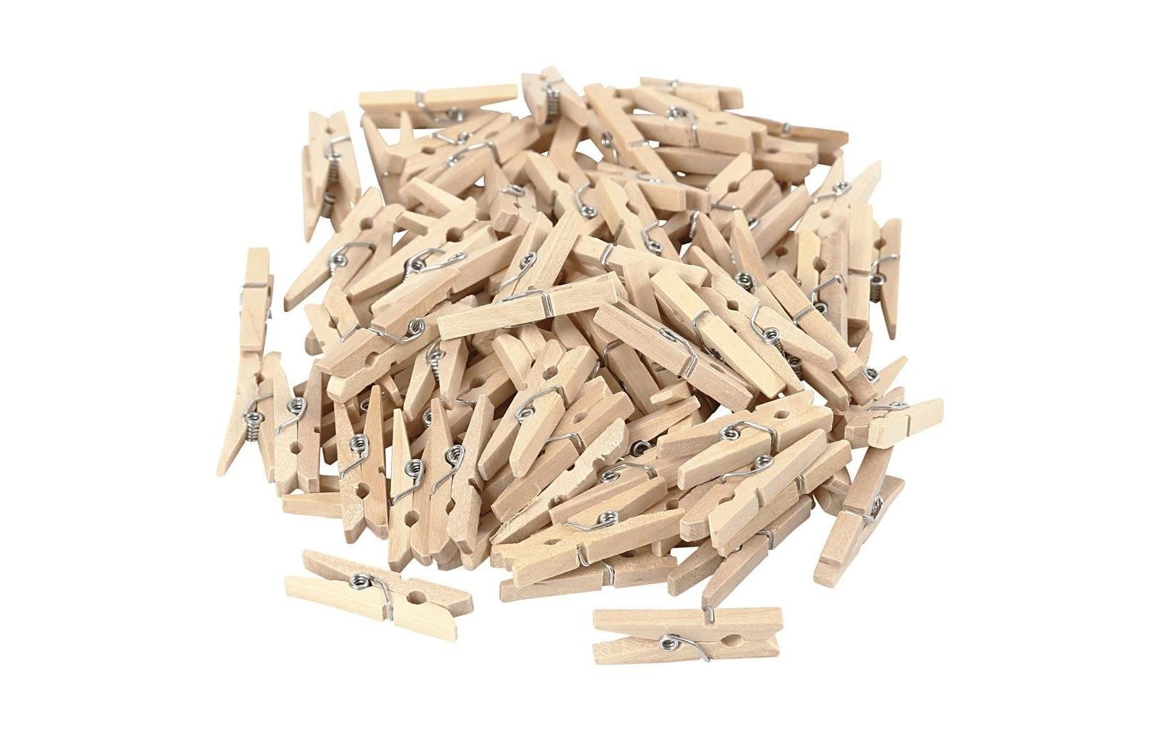 Creativ Company Wäscheklammer, Holz (Birke), Braun, 2,5 cm, 100 Stk.