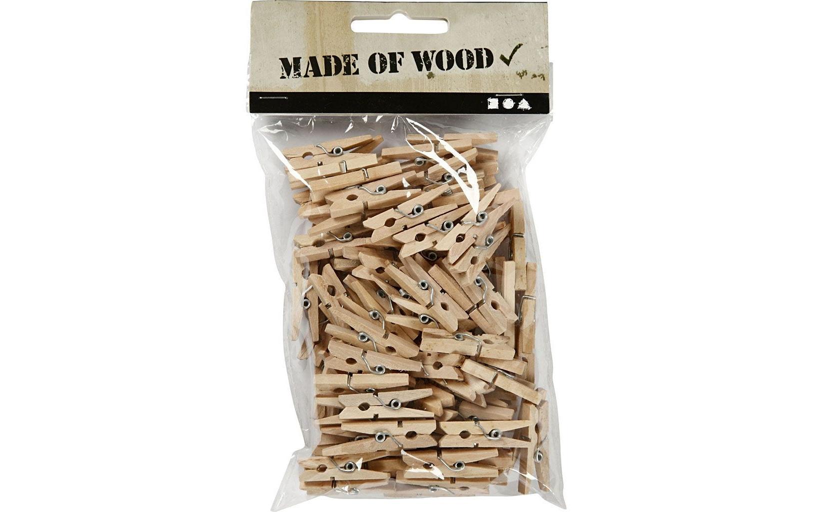 Creativ Company Wäscheklammer, Holz (Birke), Braun, 2,5 cm, 100 Stk.