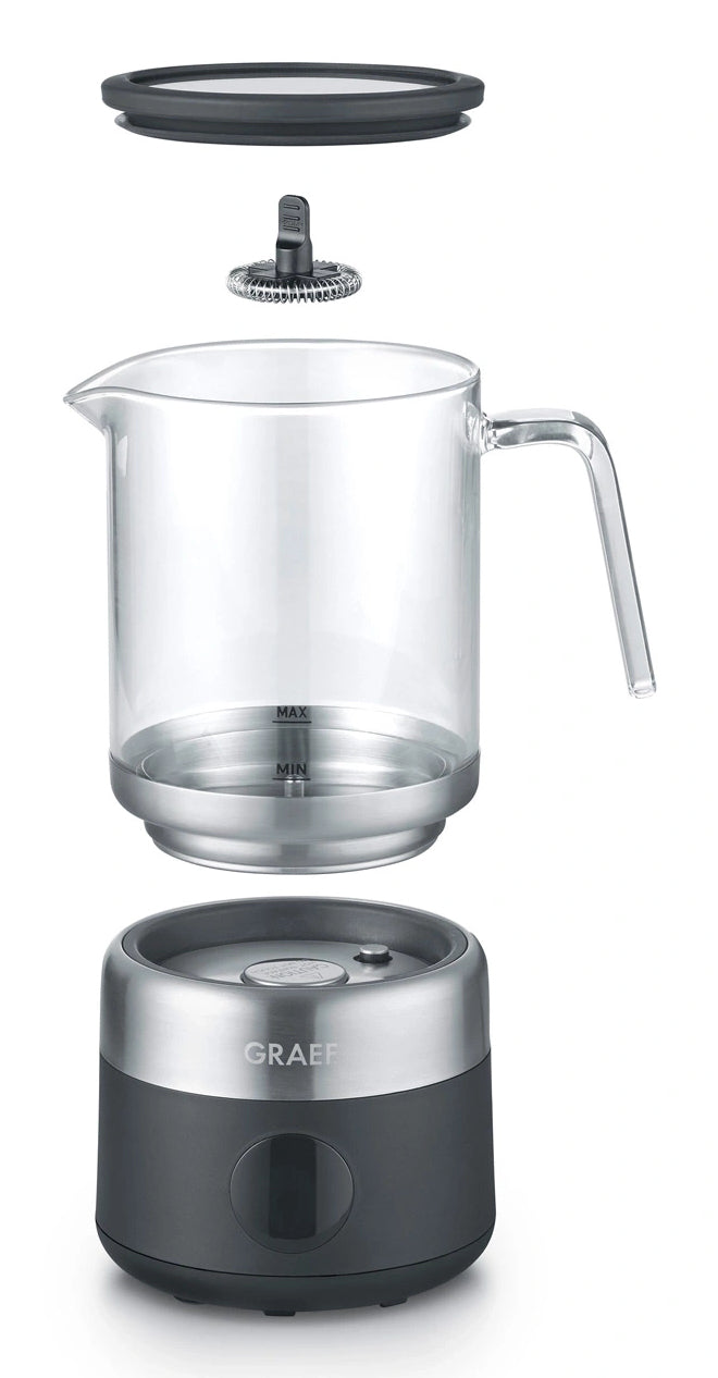 Graef Milchaufschäumer MS802 – 400 ml, 600 W, spülmaschinenfest – schwarz/edelstahl