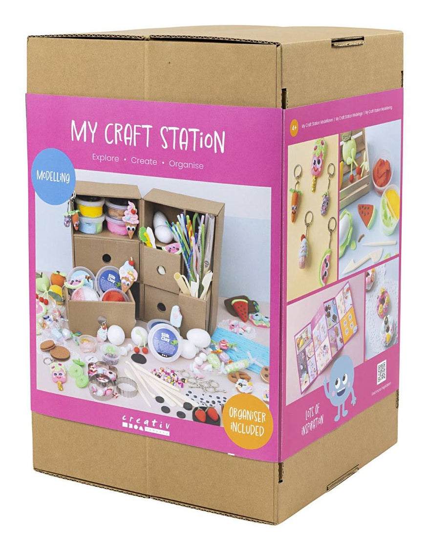 Creativ Company Bastelset – ab 4 Jahren – inkl. Silk Clay, Foam Clay, Glitter Clay – Mehrfarbig