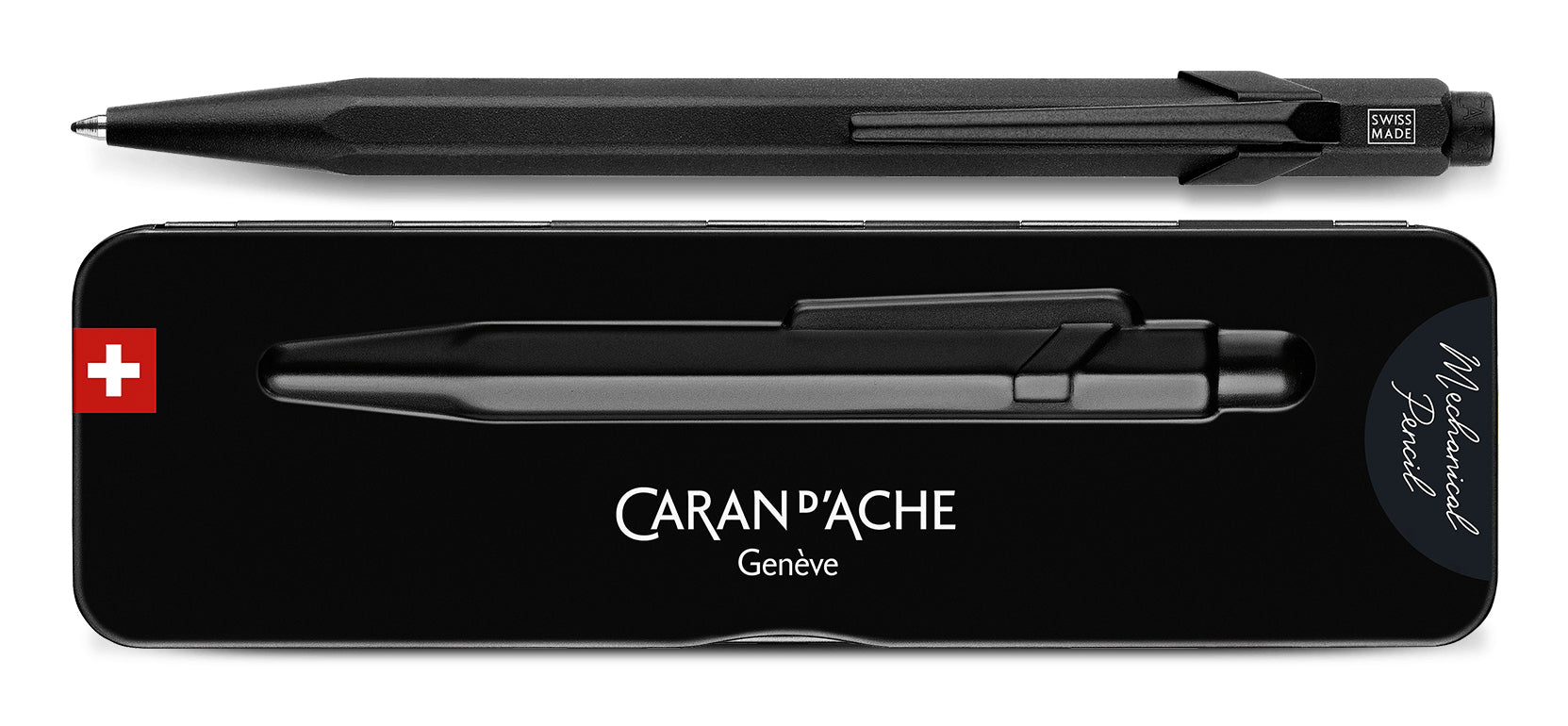 Caran d-Ache 849 Black Code – Füllfederhalter Feder F – für Rechts- & Linkshänder – schwarz