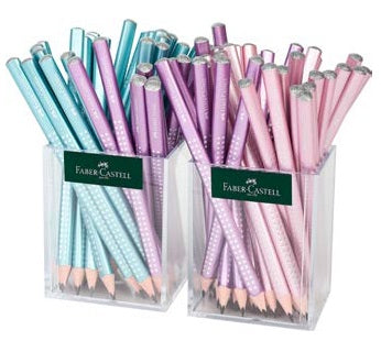 Faber-Castell Grip Sparkle Bleistift, Dreikant, Jumbo, Mine Ø 3,25 mm, farbig sortiert – 72er-Set