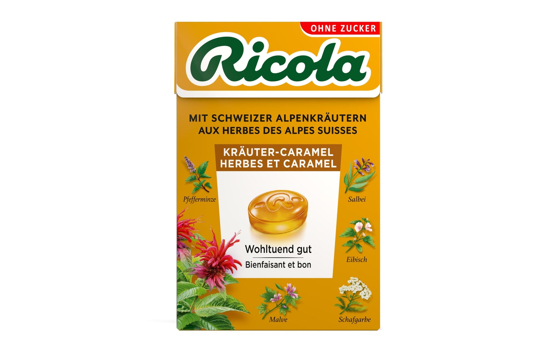 Ricola Kräuter-Karamell Lutschbonbons – glutenfrei – 50 g
