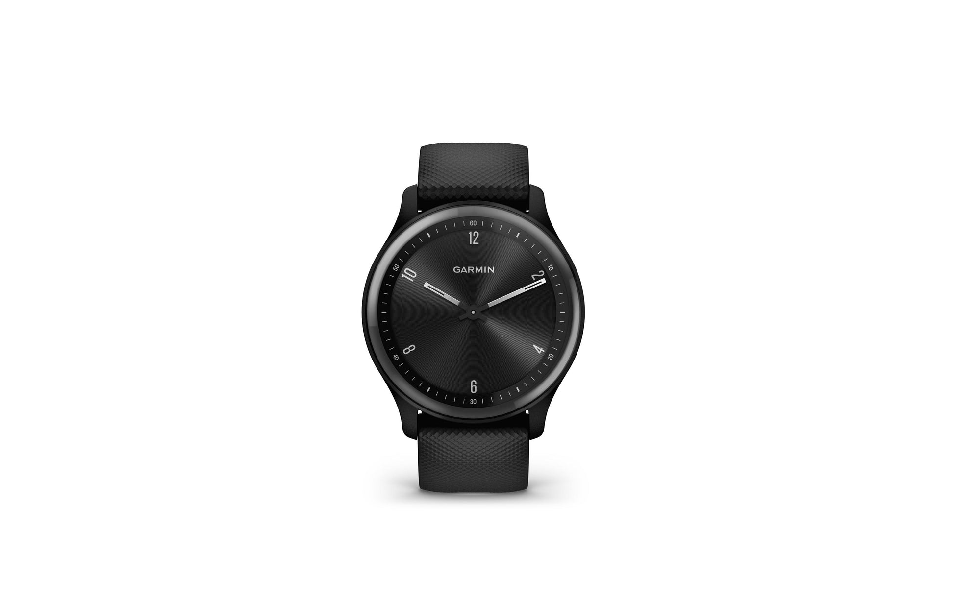 Garmin vivomove Sport – Smartwatch – 40 mm, Connected GPS, Bluetooth, OLED, 5 ATM, Schwarz, Sportarmband