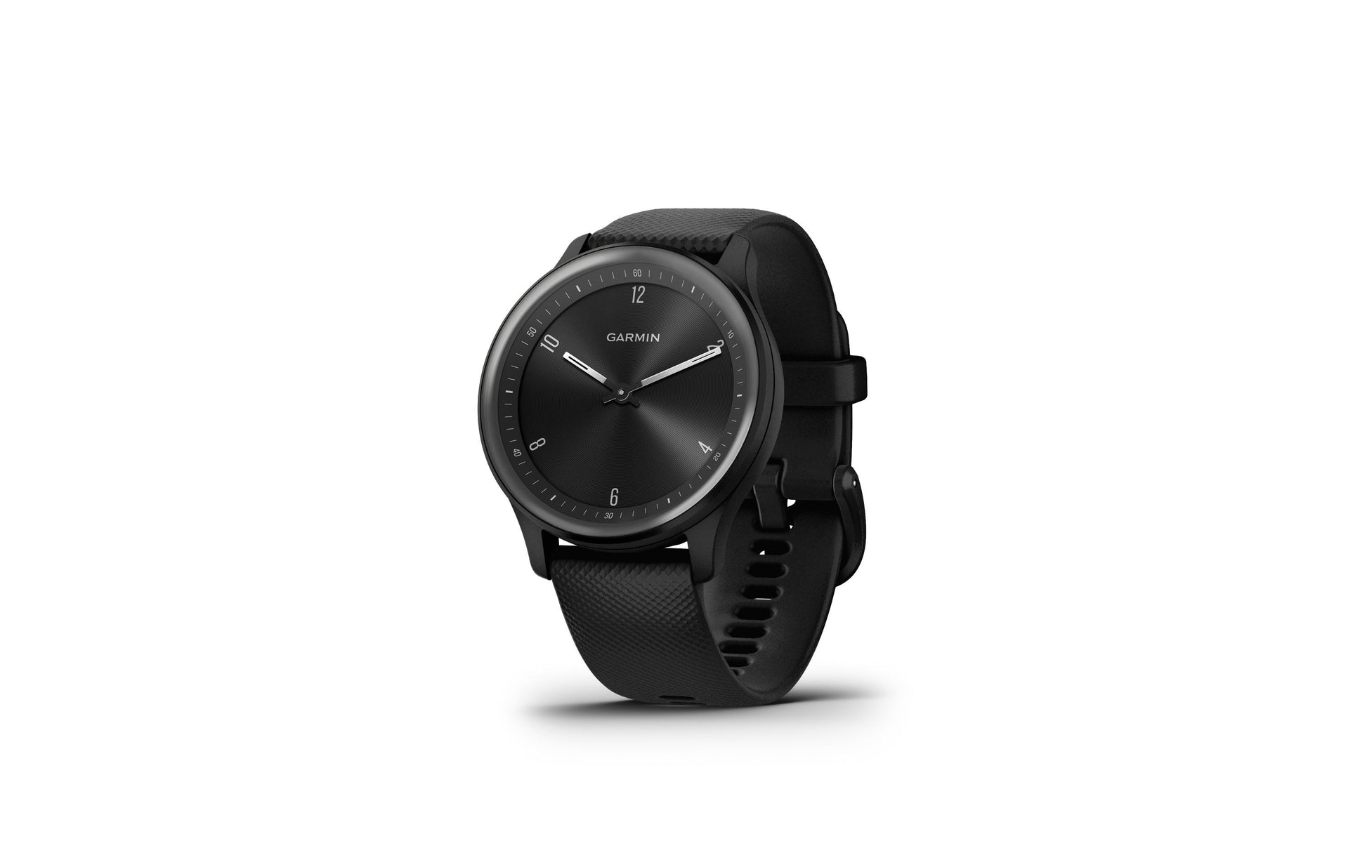 Garmin vivomove Sport – Smartwatch – 40 mm, Connected GPS, Bluetooth, OLED, 5 ATM, Schwarz, Sportarmband