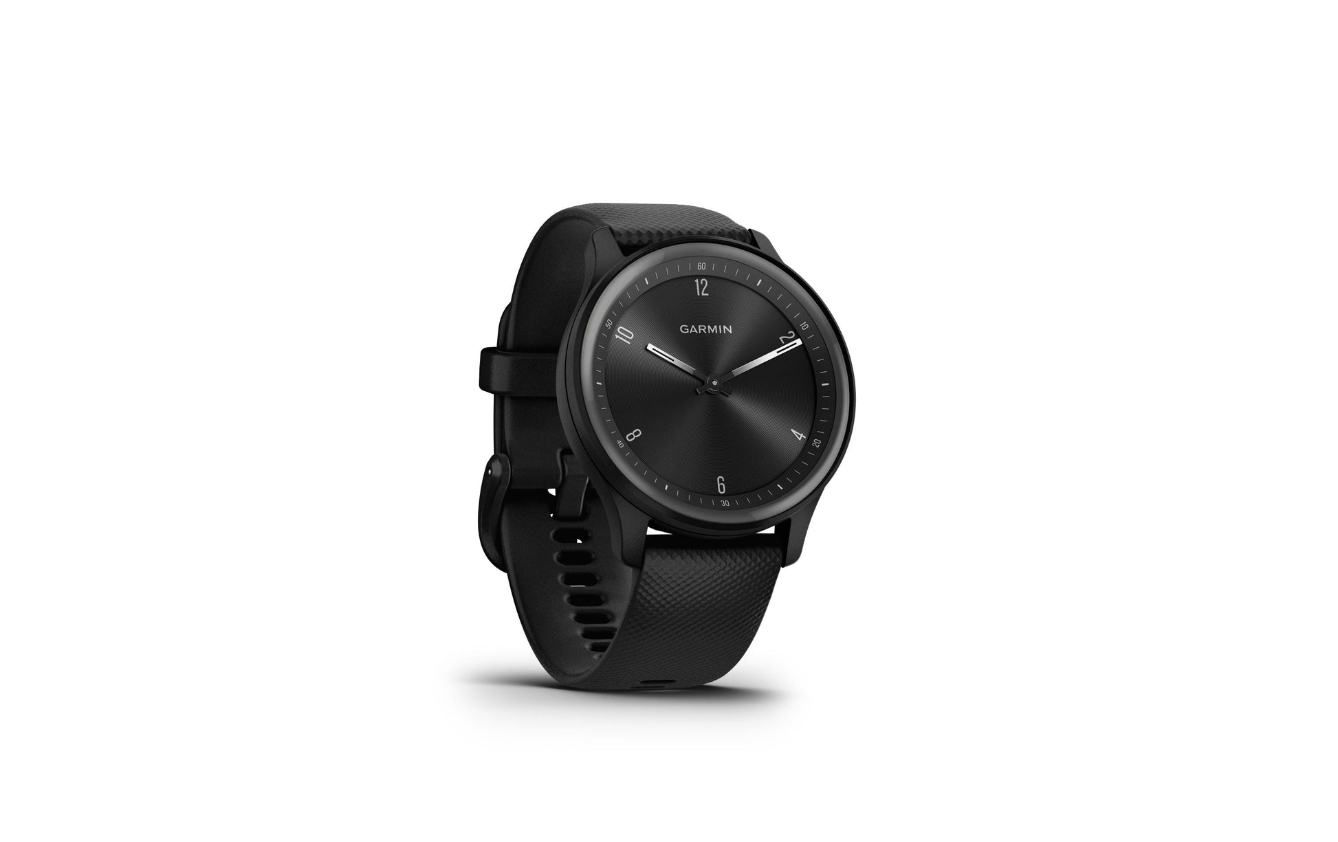 Garmin vivomove Sport – Smartwatch – 40 mm, Connected GPS, Bluetooth, OLED, 5 ATM, Schwarz, Sportarmband