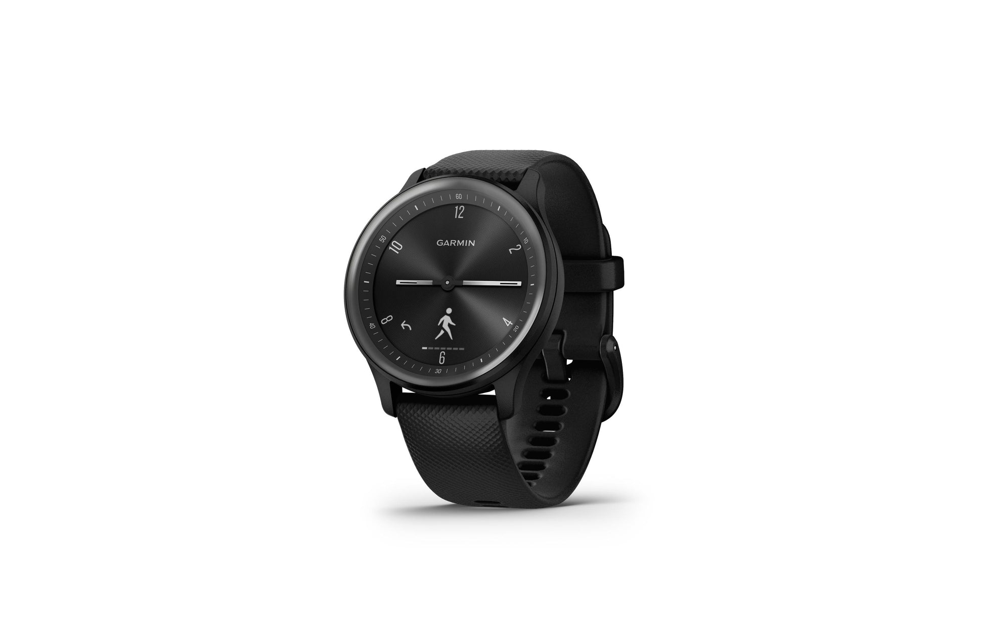 Garmin vivomove Sport – Smartwatch – 40 mm, Connected GPS, Bluetooth, OLED, 5 ATM, Schwarz, Sportarmband