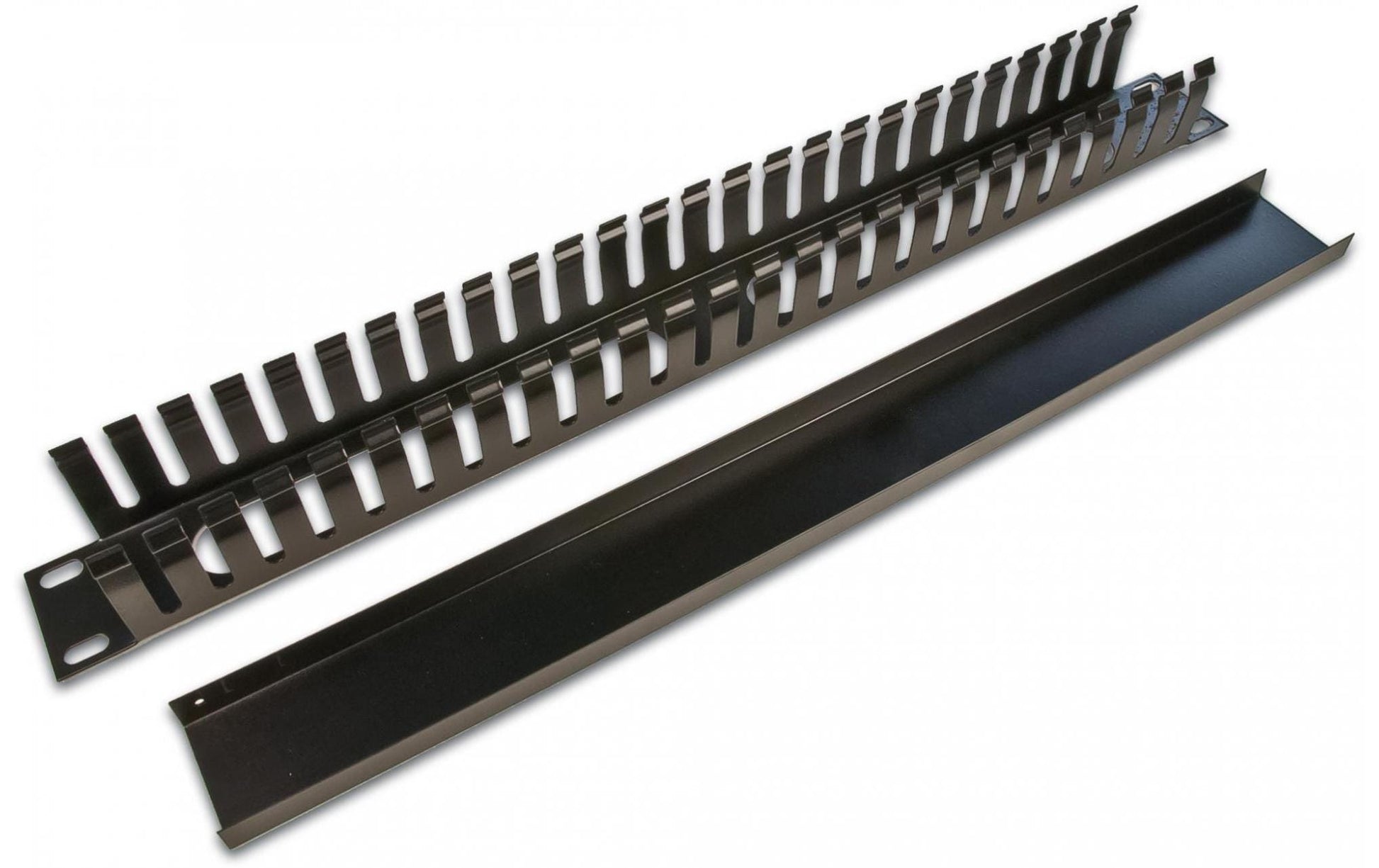Wirewin Kabelführungspanel 1HE – Stahl, Schwarz, Abgedeckt, 1er-Pack, für 19" Rack