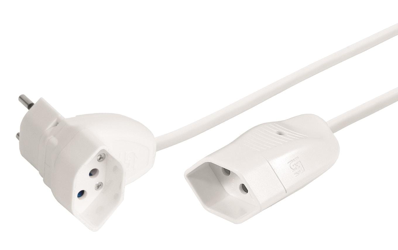 Steffen Verlängerungskabel T12–T13, 0,25 m, 1 mm², abgewinkelt – weiss