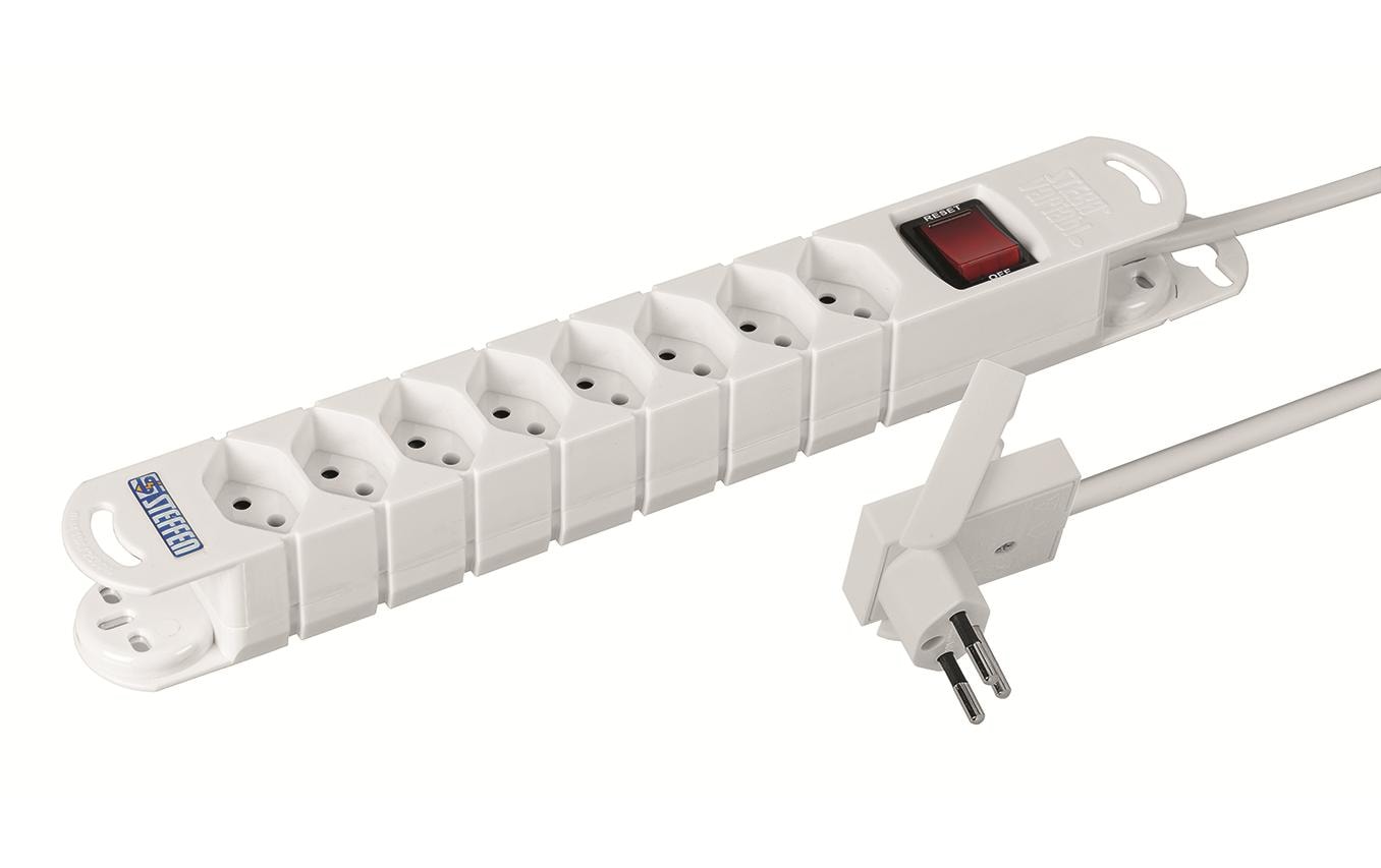 Steffen STEBA VARIABL – Steckdosenleiste, 8× T13, mit Schalter, 3 m, Stecker T12, IP20