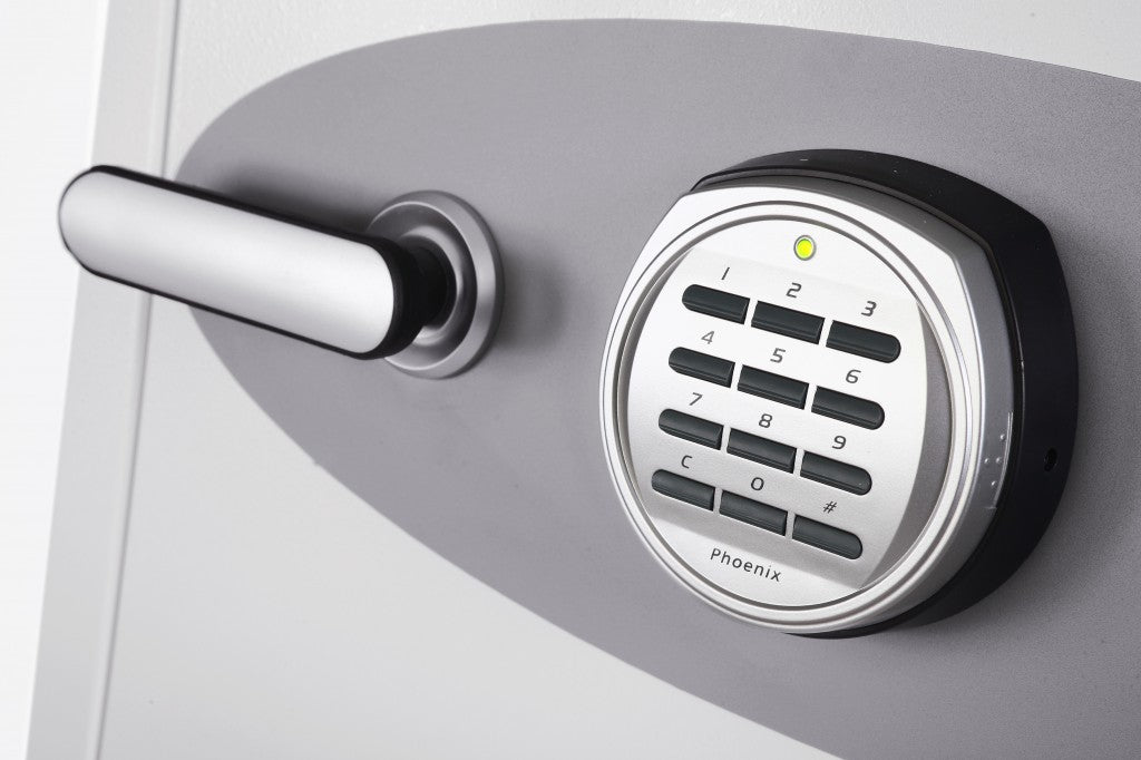 Phoenix Safe Co. Phoenix Tresor Datacombi DS2502E – Elektronikschloss – 84 l – Feuerschutz 90 min – Weiss