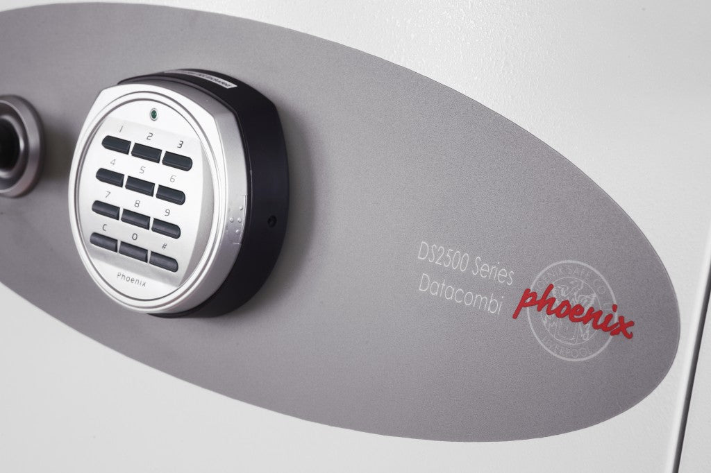 Phoenix Safe Co. Feuerschutzbox DATACOMBI DS2501E – Elektronikschloss – 63 l – Feuerschutz 90 min – Weiss