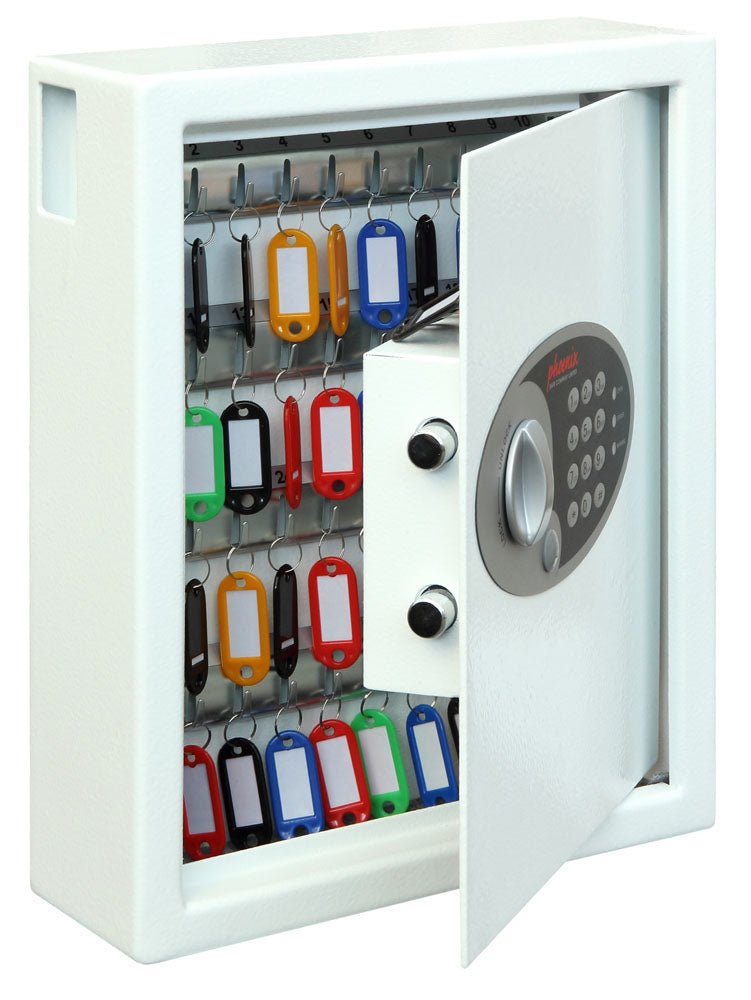 Phoenix Safe Co. Phoenix CYGNUS KS0032E MKII – Schlüsseltresor, Elektronikschloss, für 48 Schlüssel, 300 × 100 × 360 mm, Weiss