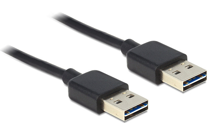 DeLOCK USB-A auf USB-A Kabel – USB 2.0 (480 Mbit/s) – 3 m – Goldstecker – Schwarz