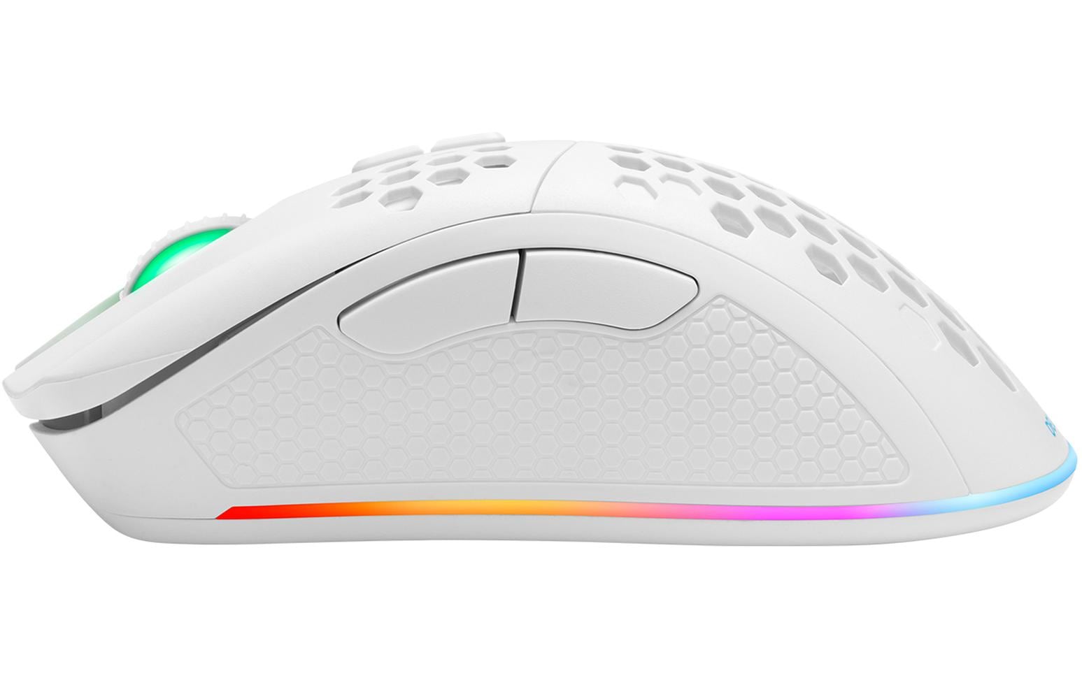 Deltaco Gaming WM80 – Gaming-Maus – Kabellos (Bluetooth/2,4 GHz), 6400 DPI, RGB-Beleuchtung, Rechtshänder, Weiss