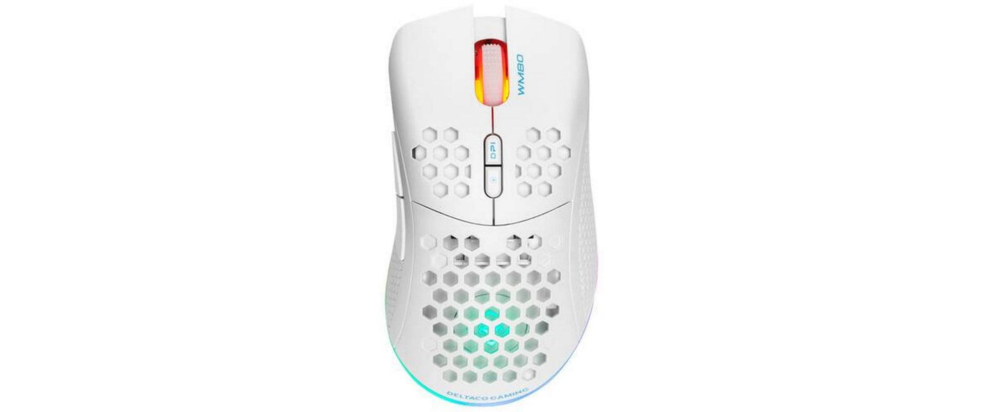 Deltaco Gaming WM80 – Gaming-Maus – Kabellos (Bluetooth/2,4 GHz), 6400 DPI, RGB-Beleuchtung, Rechtshänder, Weiss