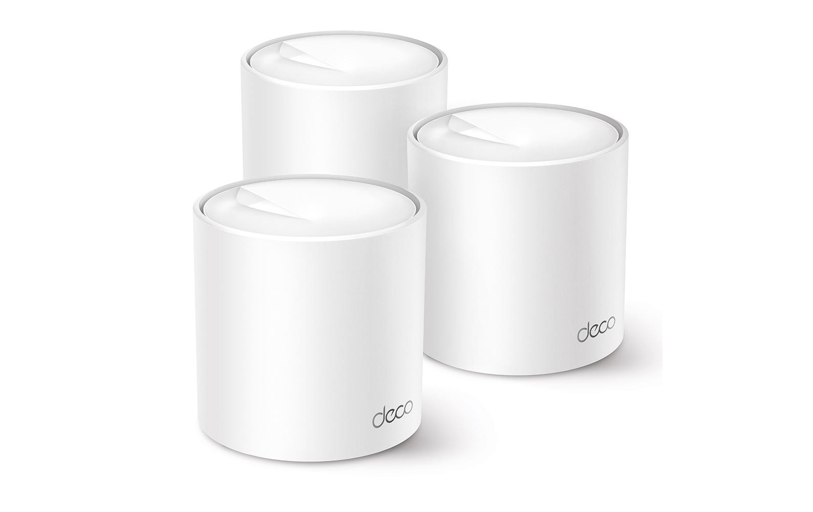 TP-Link AX3000 Mesh-Set (3er) – Wi-Fi 6 (AX3000), Dual-Band (2,4/5 GHz), bis 2,976 Gbit/s, je 3× LAN