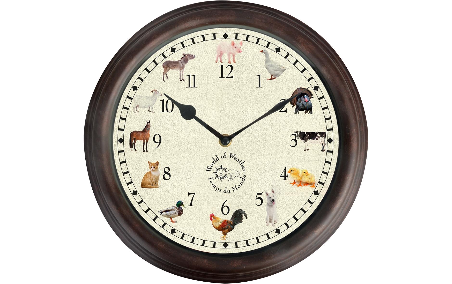 Esschert Design Wanduhr TF013 – Ø 30 cm, mehrfarbig, Kunststoff
