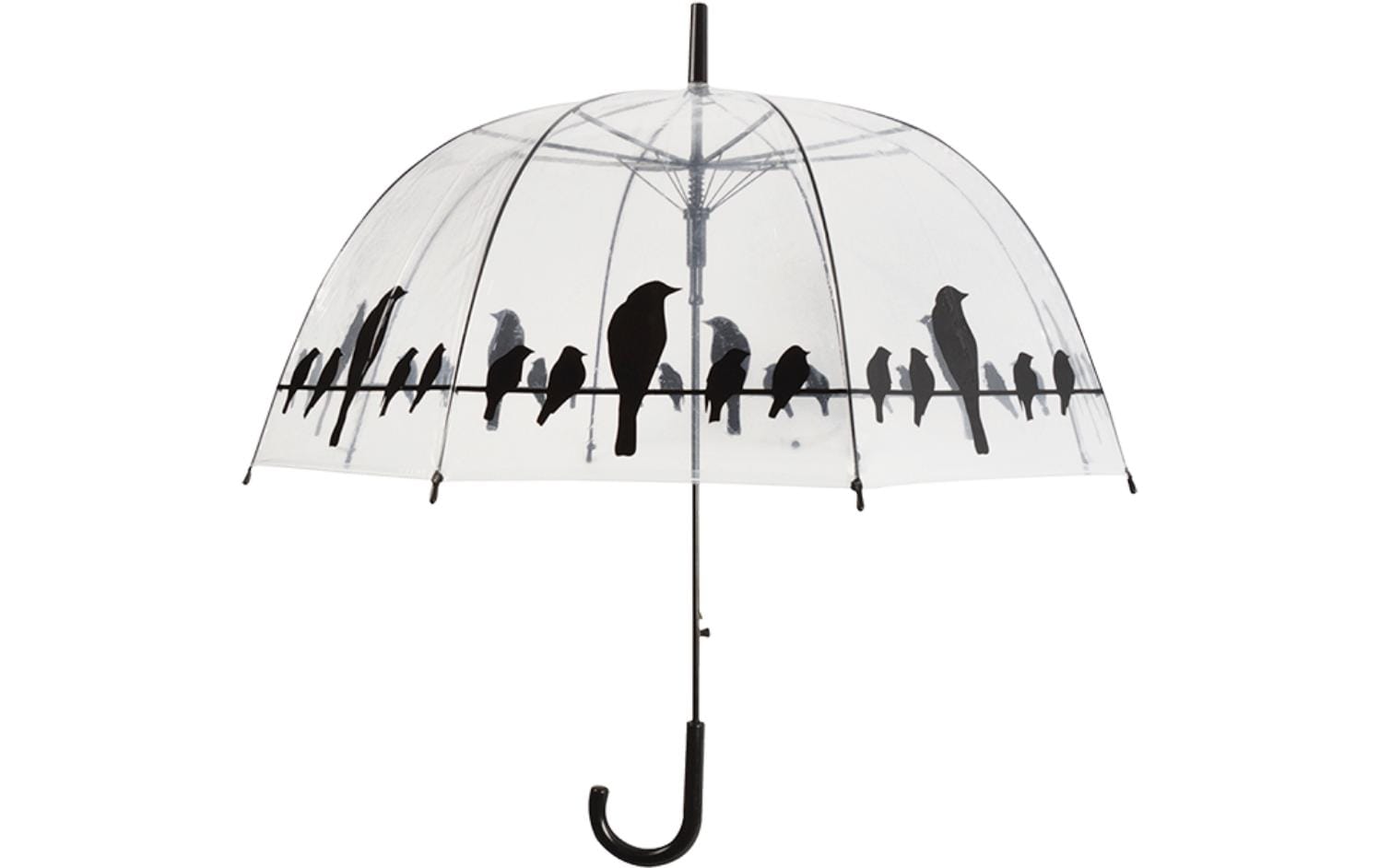 Esschert Design Stockschirm TP166 – Ø 83 cm, L 81,5 cm – transparent Vögel auf Draht