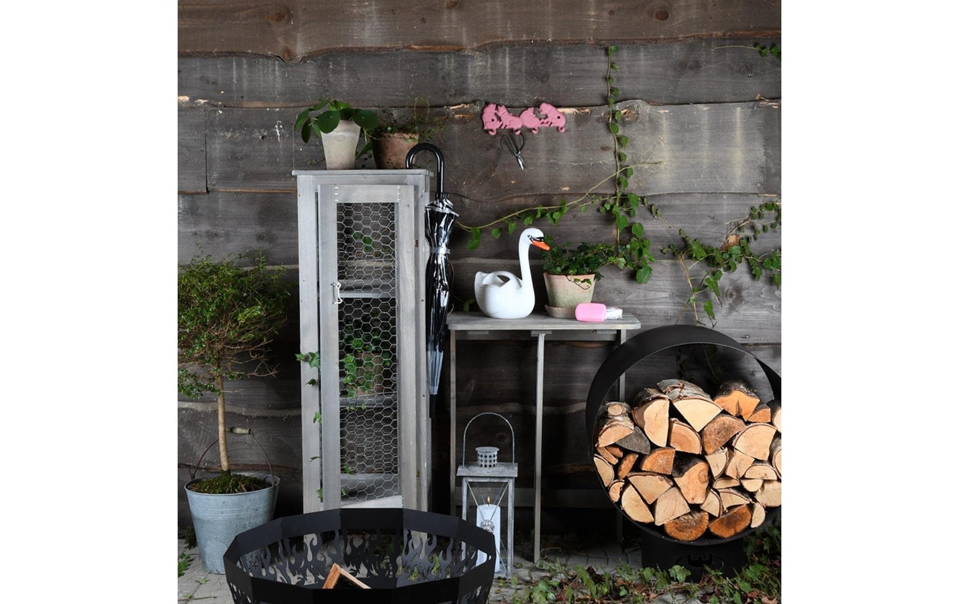Esschert Design Stockschirm – Ø 80 cm, L 80,6 cm – transparent Wald