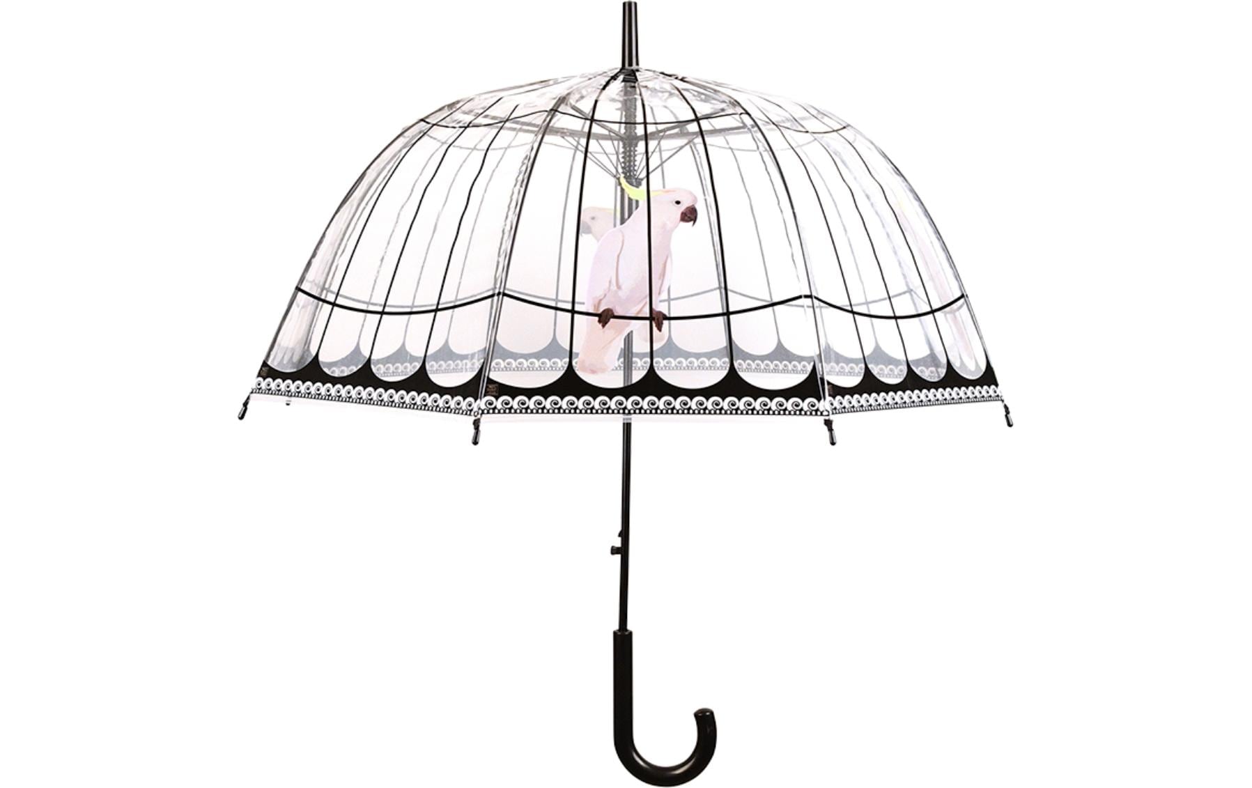 Esschert Design Stockschirm TP321 – Ø 81 cm, L 83.3 cm – Transparenter Vogelkäfig