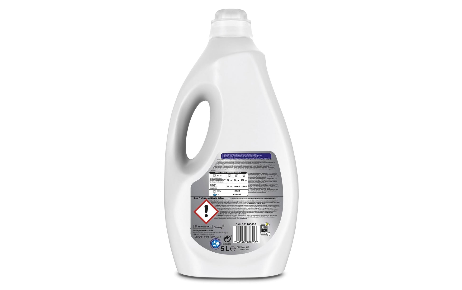 Diversey pro formula OMO Pro Formula – Flüssigwaschmittel für Color Professional – Frisch – 5 l – 71 Wäschen
