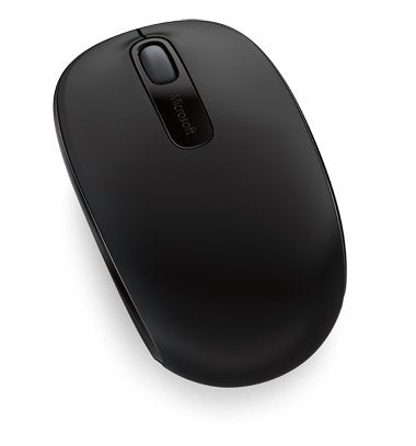 Microsoft WL Mobile Mouse 1850 Mobile Maus – kabellos, 3 Tasten, beidhändig, inkl. Nano-Empfänger, schwarz