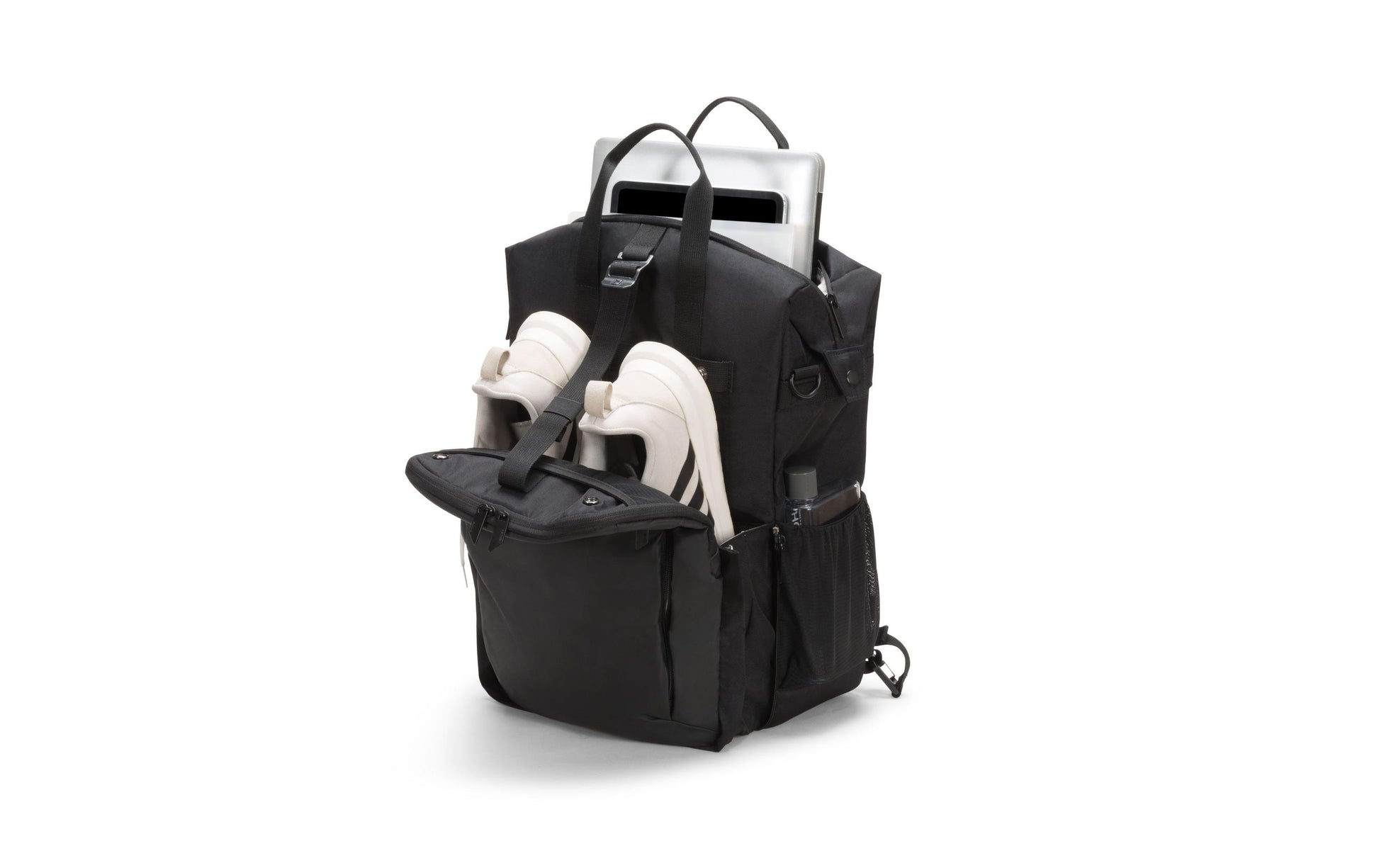 DICOTA Notebook-Rucksack bis 15,6" – Tablet-Fach, aus recyceltem PET – Schwarz