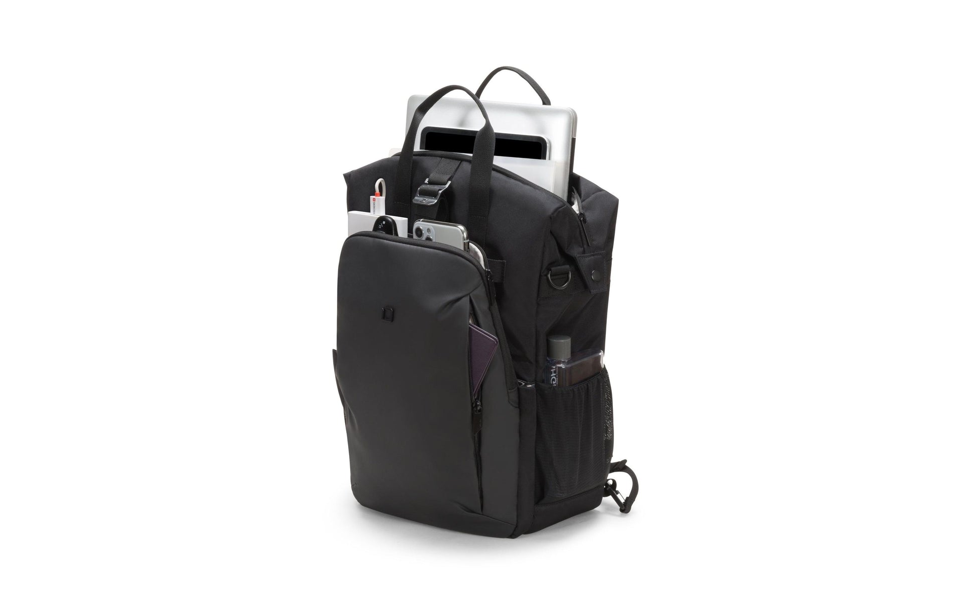 DICOTA Notebook-Rucksack bis 15,6" – Tablet-Fach, aus recyceltem PET – Schwarz