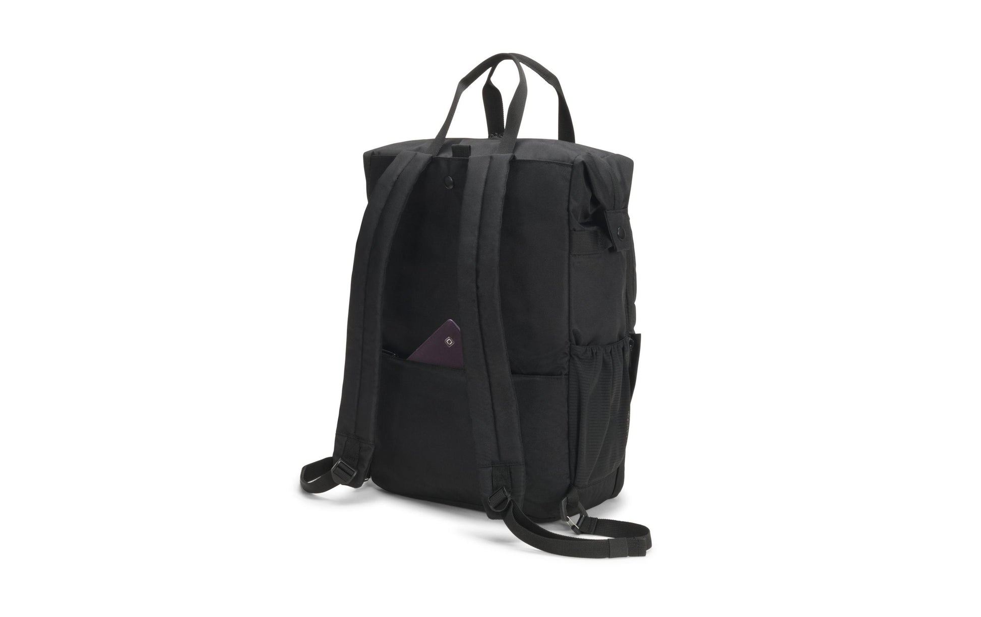 DICOTA Notebook-Rucksack bis 15,6" – Tablet-Fach, aus recyceltem PET – Schwarz