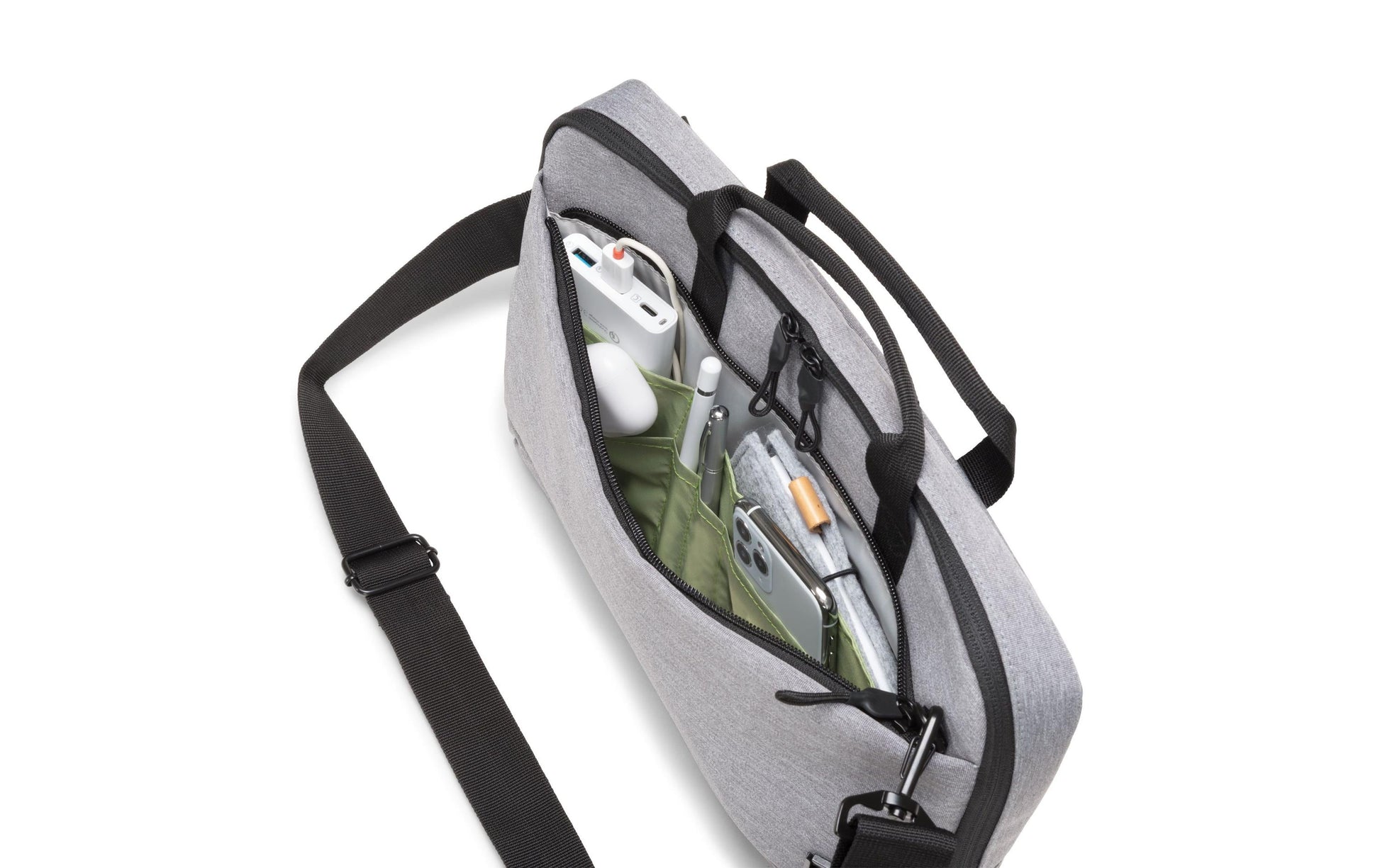 DICOTA Notebook-Tasche bis 11,6" – abnehmbarer Schultergurt, Trolley-Band – Grau