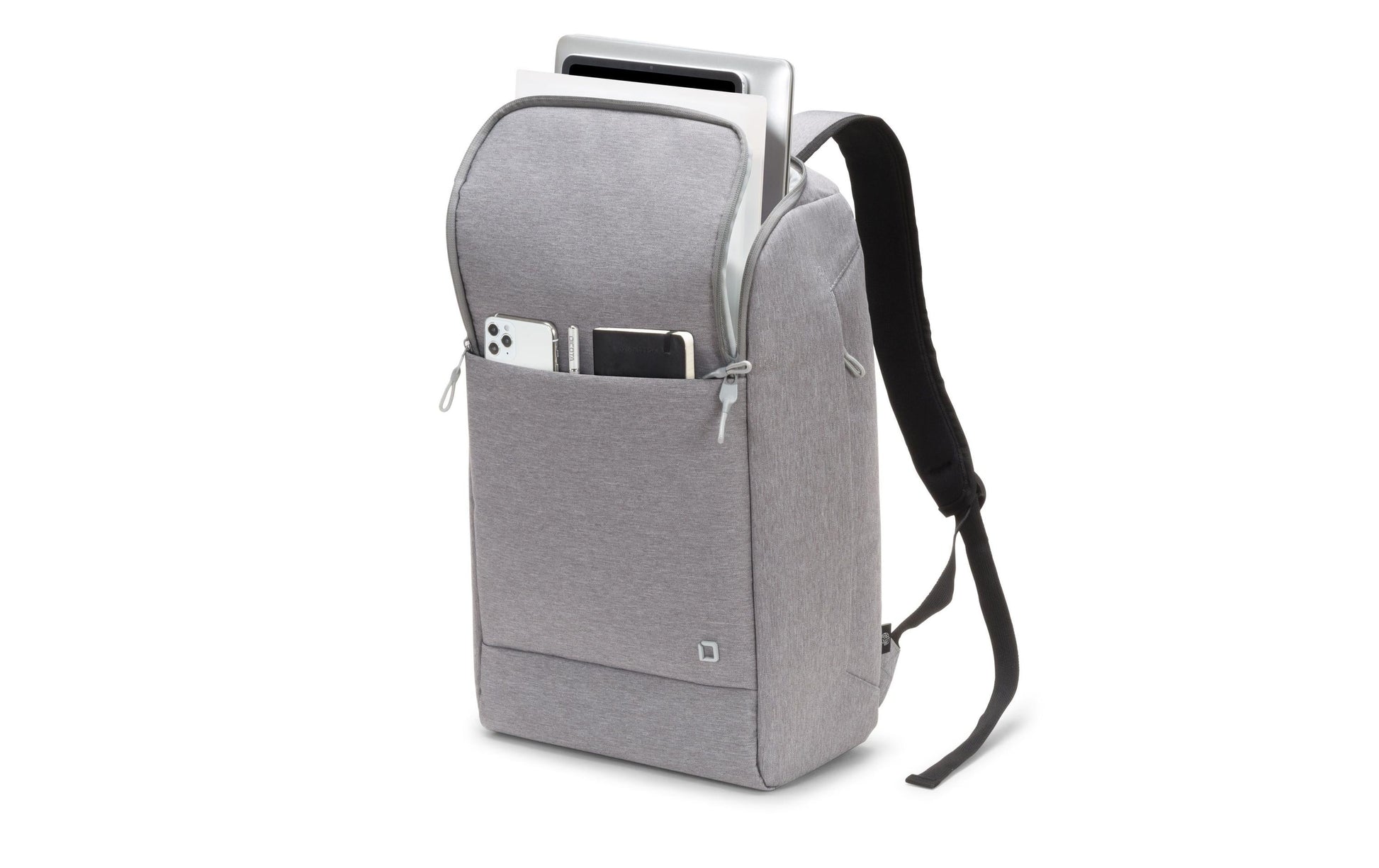 DICOTA Notebook-Rucksack bis 15,6" – Tablet-Fach, aus recycelten Materialien – Grau