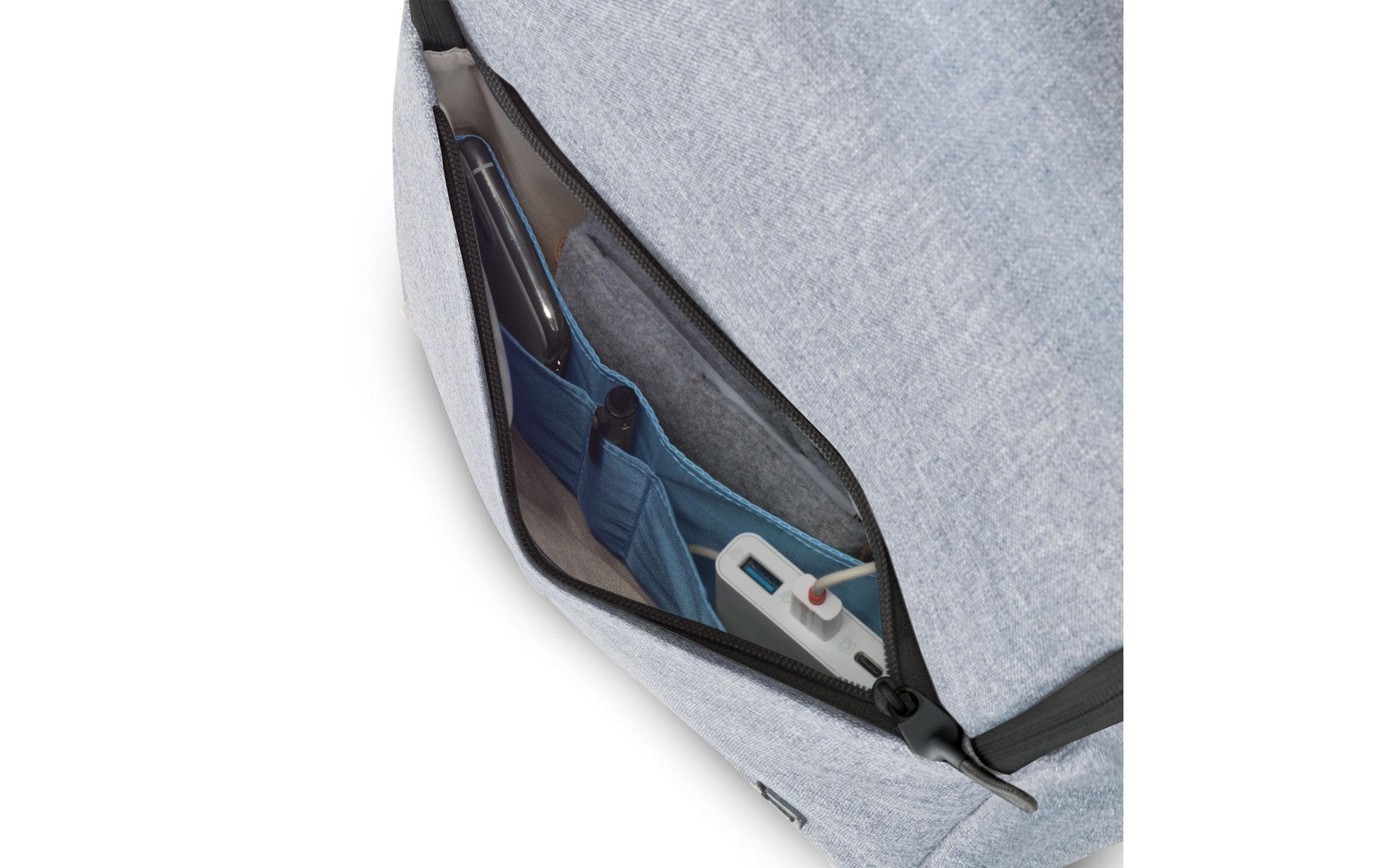 DICOTA Notebook-Rucksack Eco MOTION – mit Tablet-Fach, rPET-Polyester – Blue Denim, 325 × 475 × 150 mm