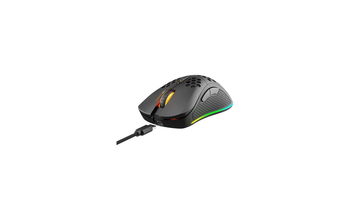 Deltaco Gaming DM220 – Gaming-Maus – Kabellos (Bluetooth/2,4 GHz), RGB-Beleuchtung, rechts, Schwarz