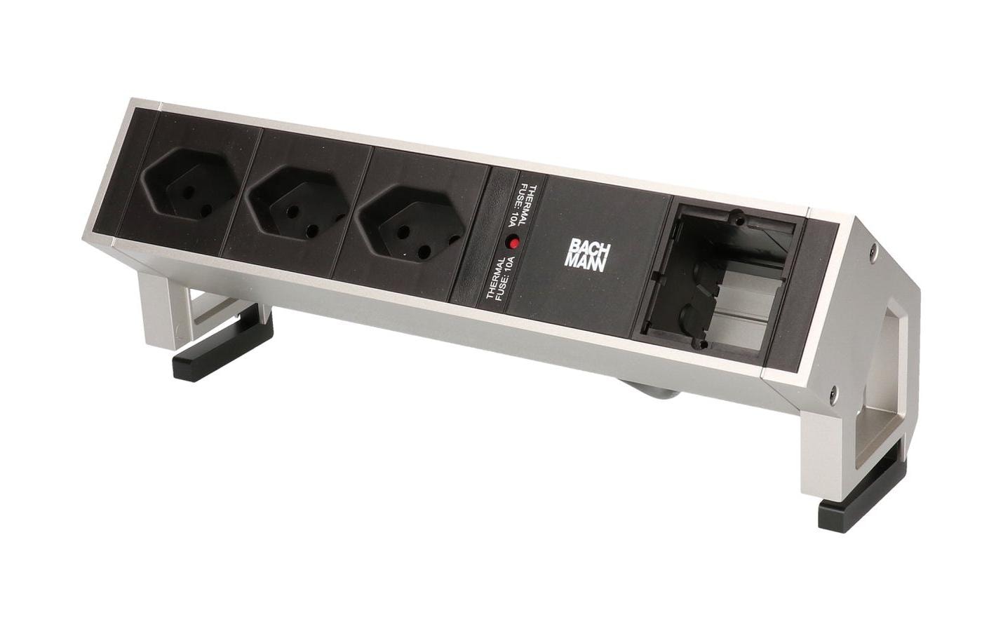 Bachmann DESK 2 – Tischsteckdosenleiste, 3× T13, 0,2 m, Stecker GST18I3
