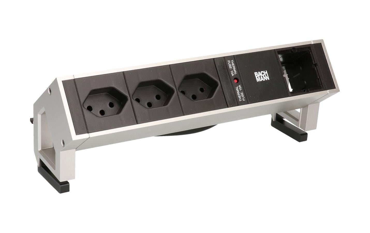 Bachmann DESK 2 – Tischsteckdosenleiste, 3× T13, 0,2 m, Stecker GST18I3