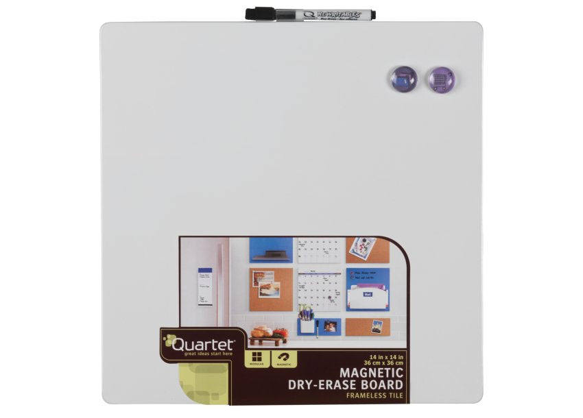 Rexel Whiteboard – 36 × 36 cm, magnetisch, Wandmontage, inkl. 1 Marker mit Löschpad, Montagesatz, Magnete