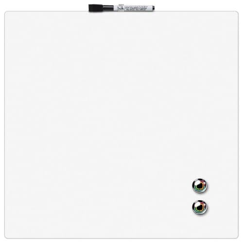 Rexel Whiteboard – 36 × 36 cm, magnetisch, Wandmontage, inkl. 1 Marker mit Löschpad, Montagesatz, Magnete