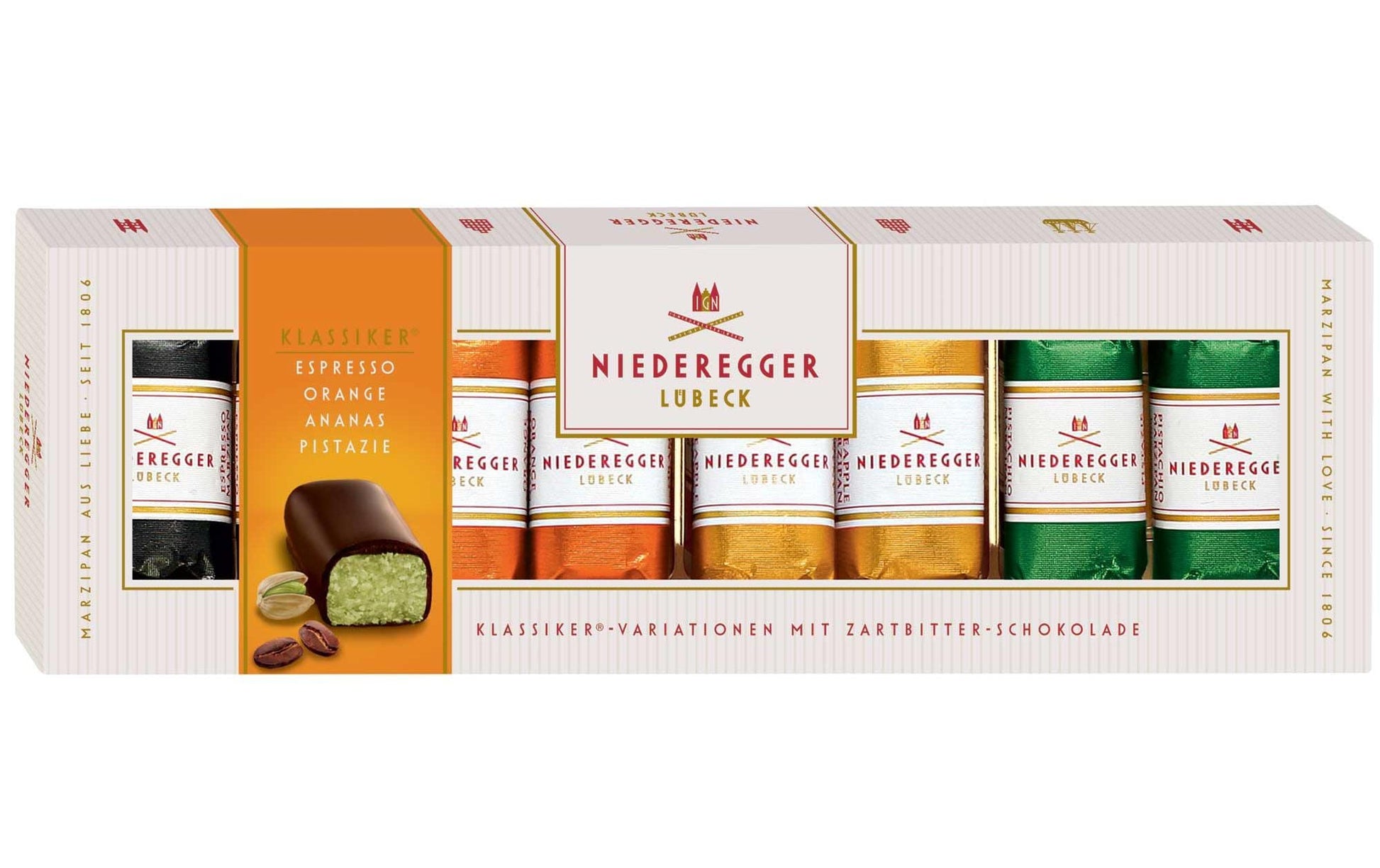 Niederegger Variationen Pralinen – Marzipan, Zartbitterschokolade – 100 g