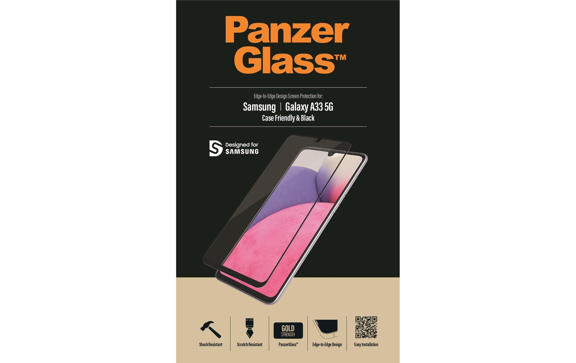 PanzerGlass Displayschutzglas – für Samsung Galaxy A33 5G – Hartglas, Transparent